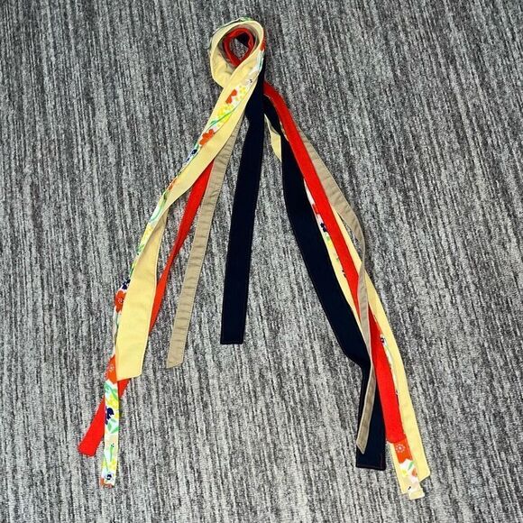 Vintage Lot of 5 Womens Cloth Belts Red Black Yellow Tan Floral Cottagecore - Picture 2 of 3